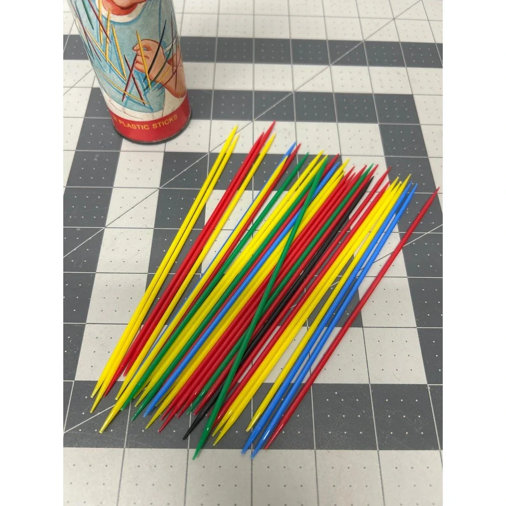 Vintage Pickup Sticks Game 1975 Plastic Sticks Complete Original Container Retro